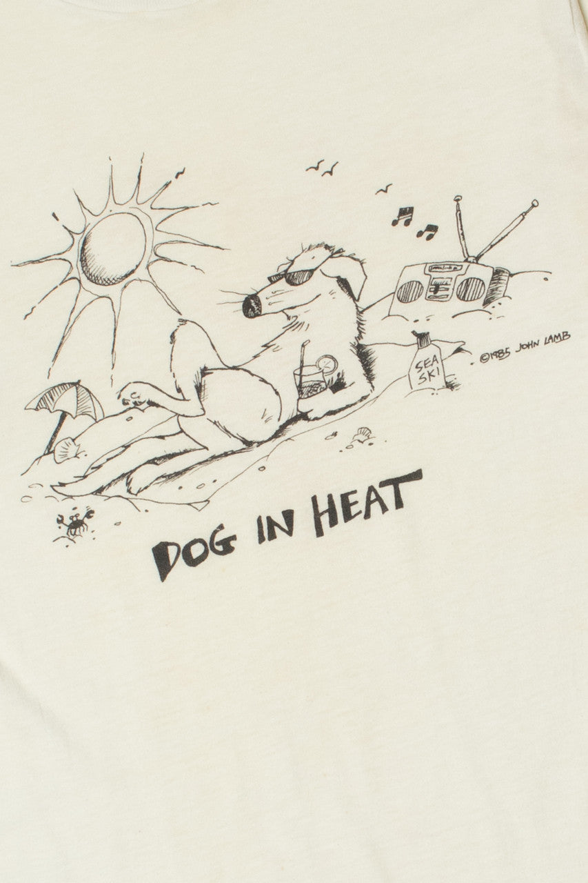 Vintage "Dog In Heat" Beach Dog Single Stitch T-Shirt