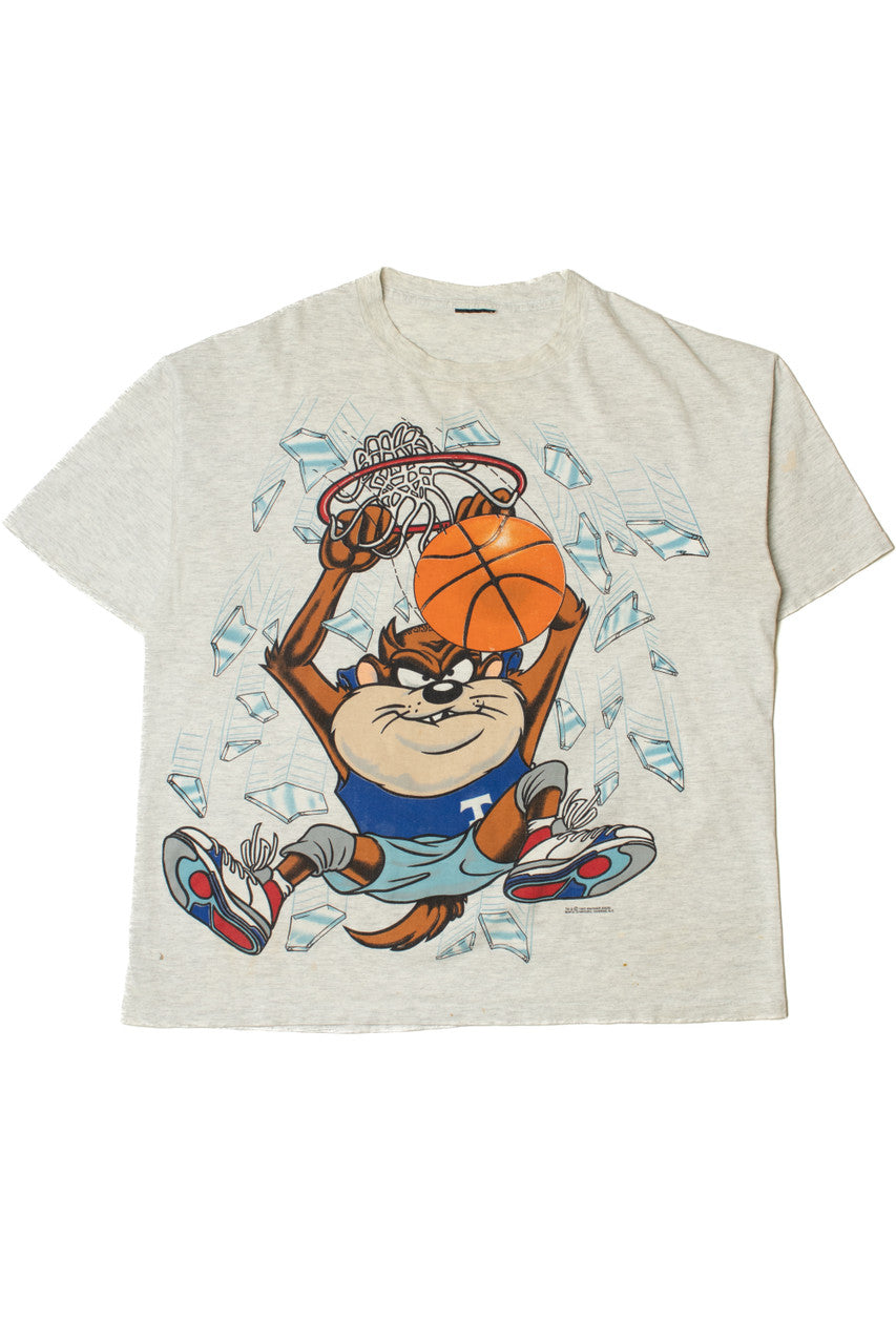 Vintage 1993 Taz Looney Tunes Basketball Dunk T-Shirt