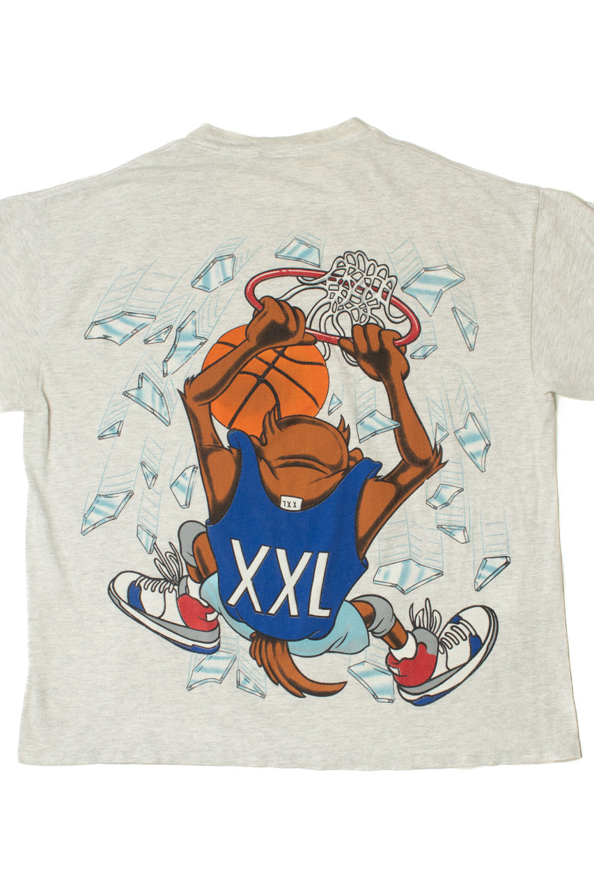 Vintage 1993 Taz Looney Tunes Basketball Dunk T-Shirt