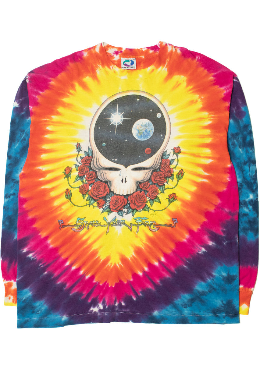 Vintage 1992 Grateful Dead "Space Your Face" Liquid Blue Long Sleeve T-Shirt