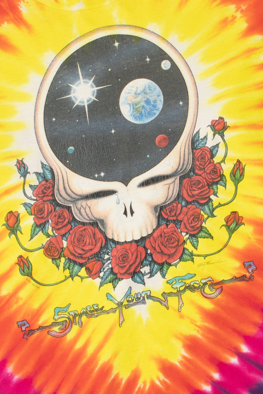 Vintage 1992 Grateful Dead "Space Your Face" Liquid Blue Long Sleeve T-Shirt