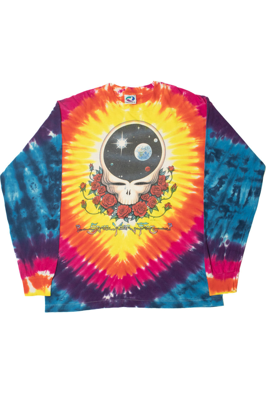 Vintage 1992 Grateful Dead "Space Your Face" Liquid Blue Long Sleeve T-Shirt