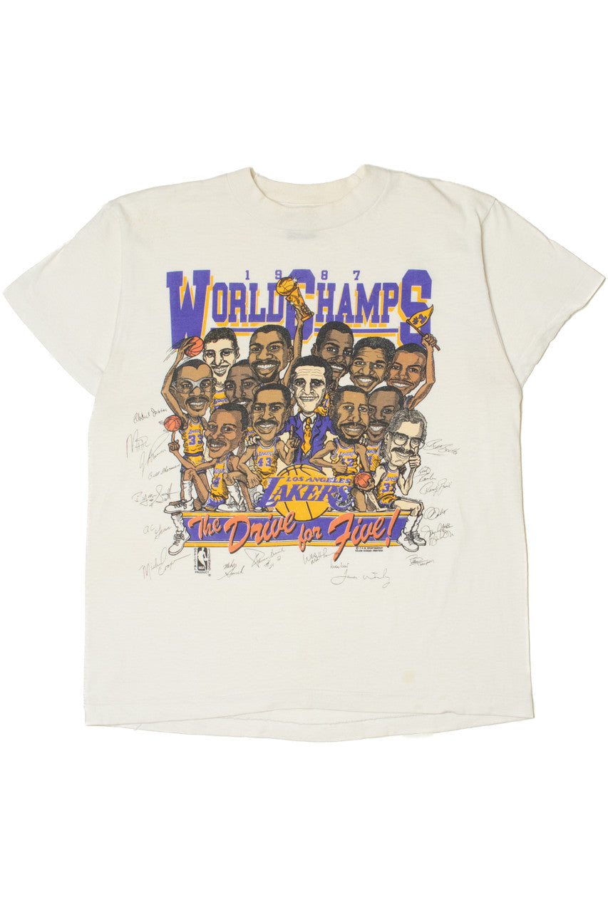 Vintage 1987 LA Lakers NBA "World Champs" Single Stitch T-Shirt