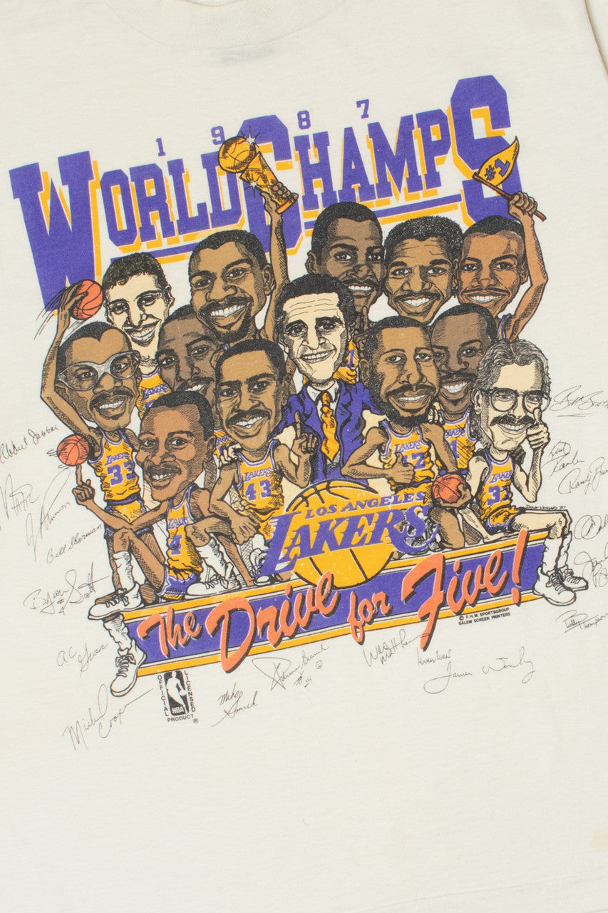 Vintage 1987 LA Lakers NBA "World Champs" Single Stitch T-Shirt