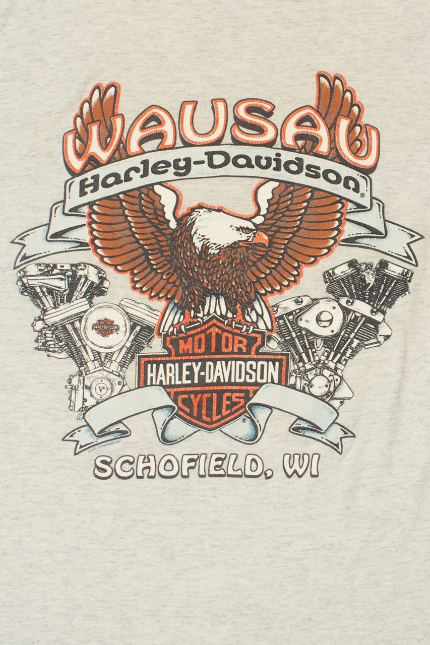 Vintage 1993 Harley Davidson Wausau Long Sleeve T-Shirt