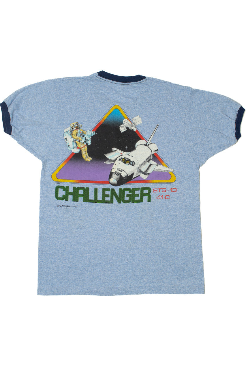 Vintage 1980's Challenger Space Shuttle Mission Ringer T-Shirt