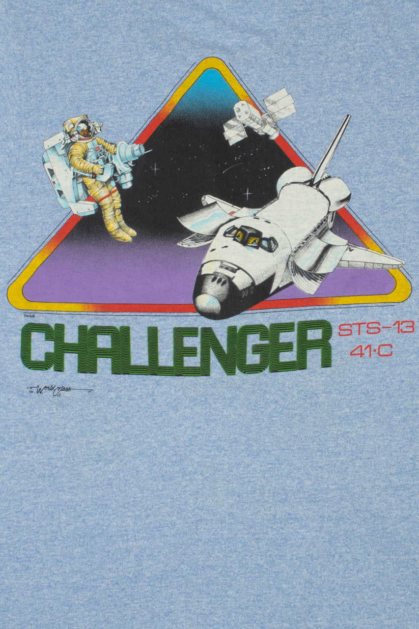 Vintage 1980's Challenger Space Shuttle Mission Ringer T-Shirt