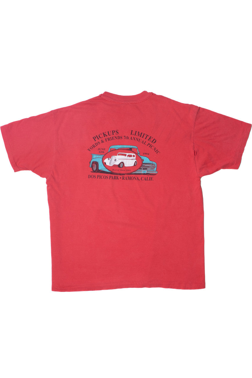 Vintage 1994 "Pick-Ups Limited" Fords & Friends Pocket T-Shirt