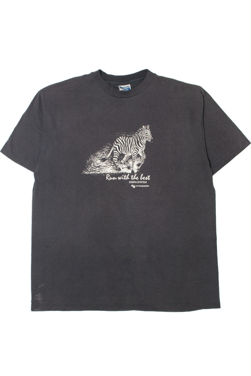 Vintage Zebra "Run With The Best" Single Stitch T-Shirt