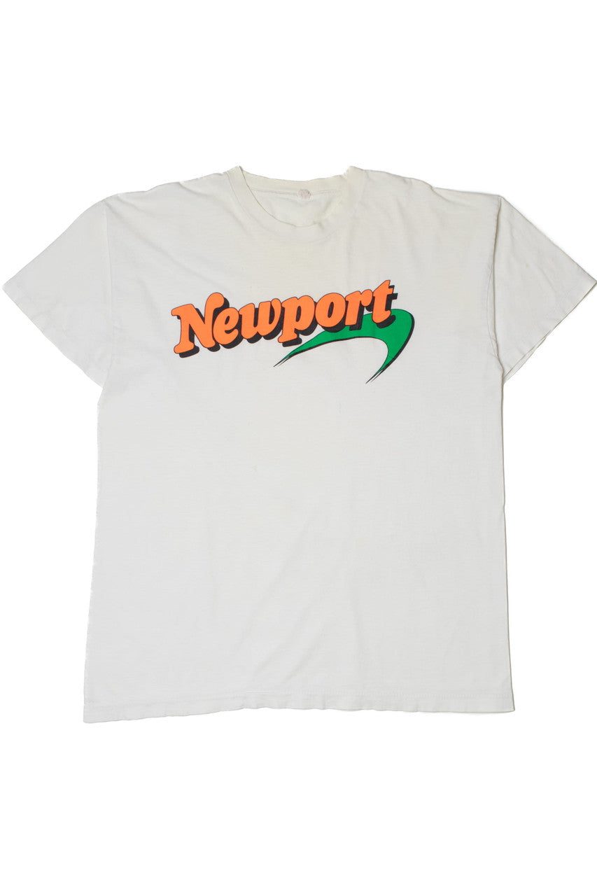 Vintage Newport Neon Orange Single Stitch Logo T-Shirt