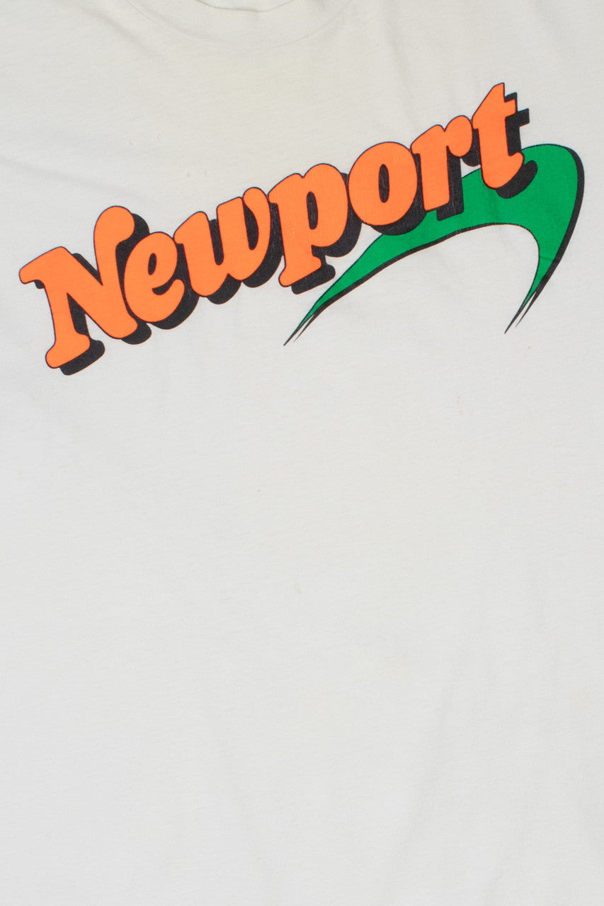 Vintage Newport Neon Orange Single Stitch Logo T-Shirt