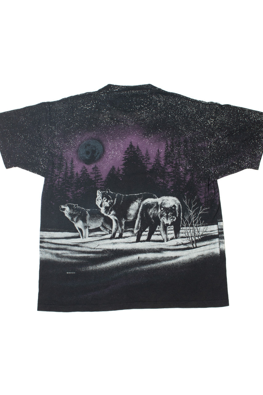 Vintage "Great Smoky Mountains" Wolf Moon All Over Print T-Shirt