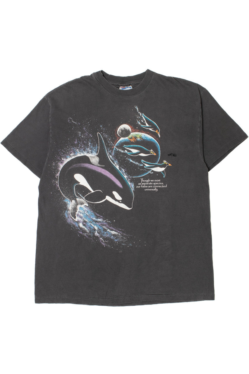 Vintage 1990 Orca Wisdom Distressed Single Stitch T-Shirt