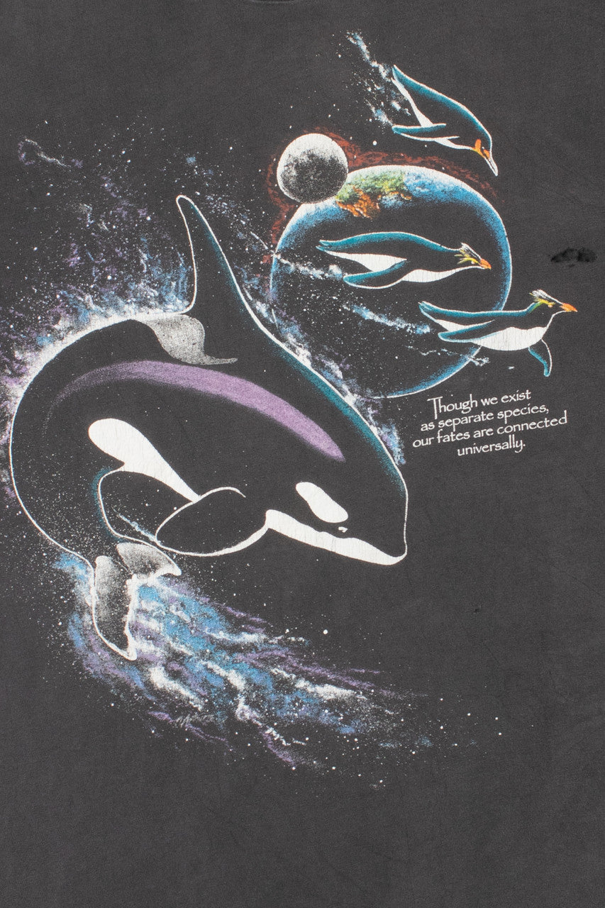 Vintage 1990 Orca Wisdom Distressed Single Stitch T-Shirt