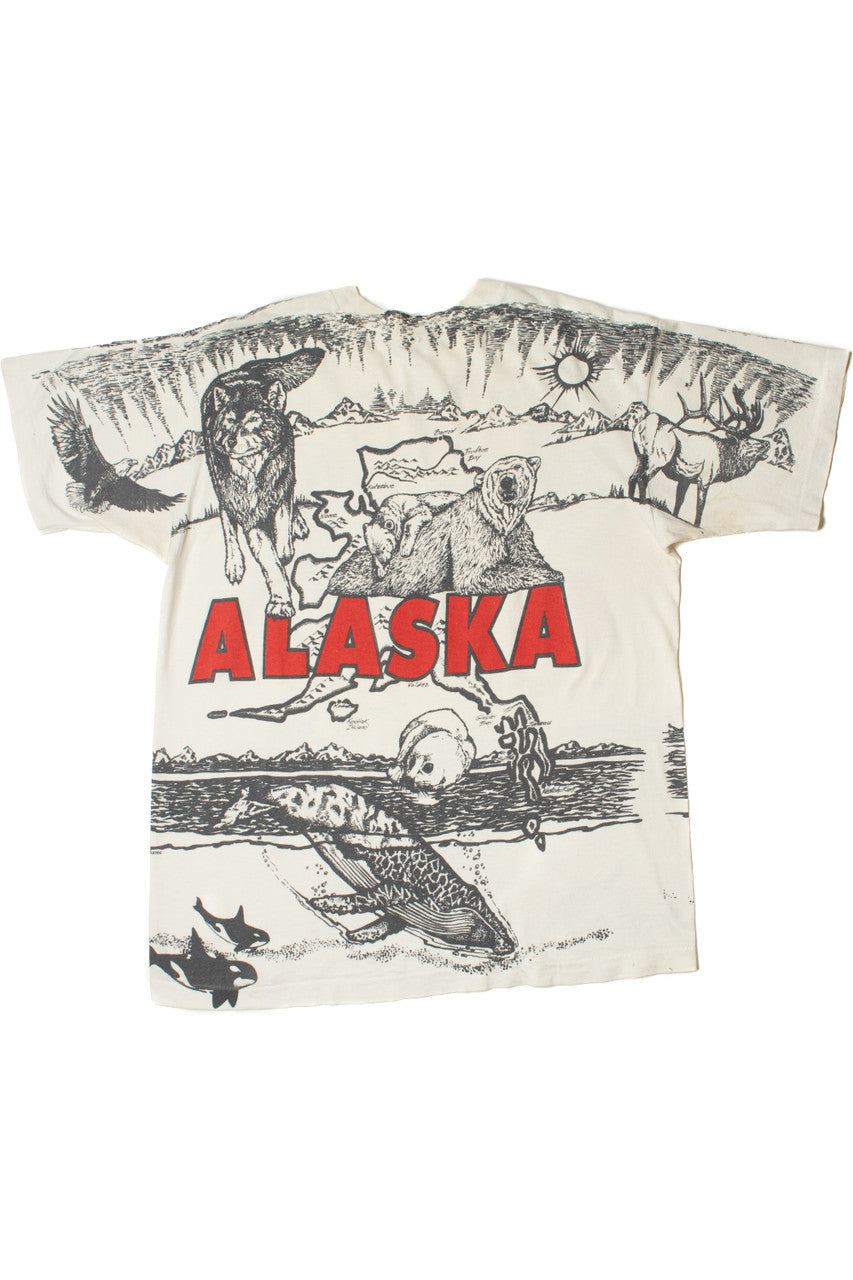 Vintage "Alaska" Wilderness All Over Print Single Stitch T-Shirt