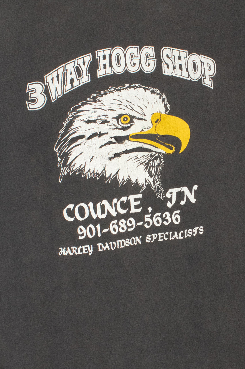 Vintage "3 Way Hogg Shop" Motorcycles Thrashed T-Shirt