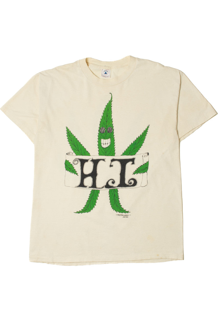 Vintage 1993 The Mountain "Hi" "Peace" Weed Leaf Front/Back T-Shirt