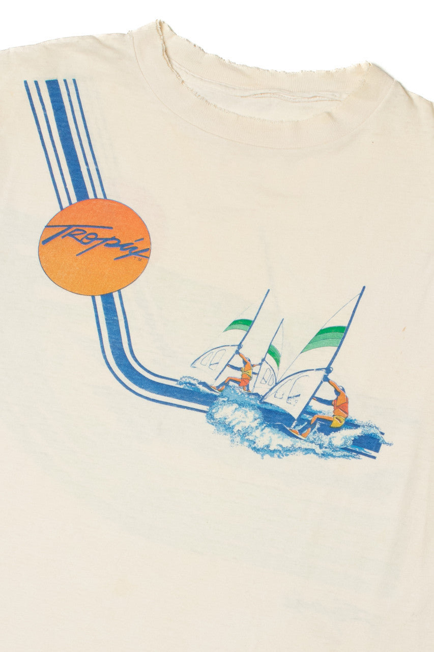 Vintage 1992 Tropix Windsurfing Distressed T-Shirt