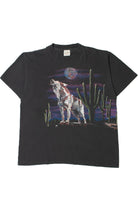 Vintage Howling Desert Wolf Wraparound Single Stitch T-Shirt