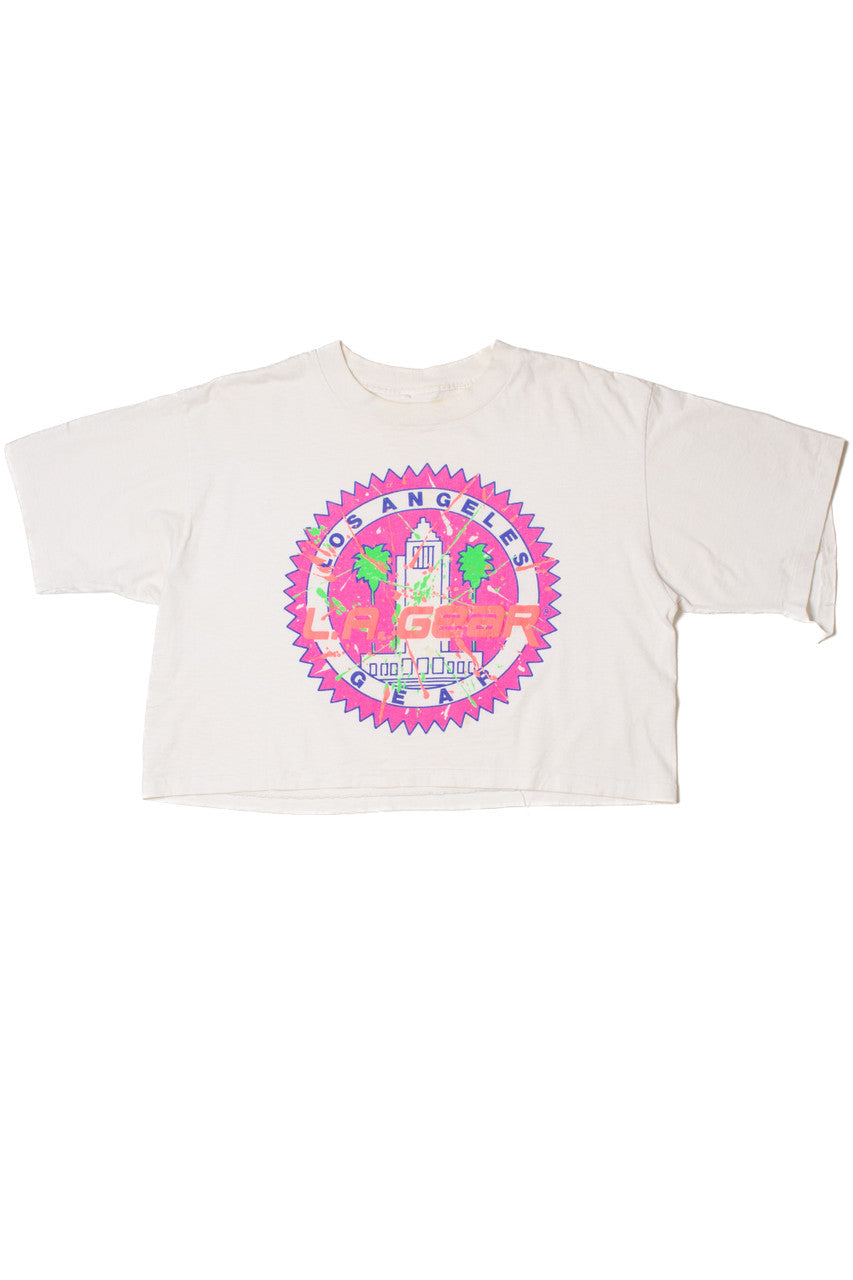 Vintage "LA Gear" Los Angeles Embossed Logo Crop Top T-Shirt