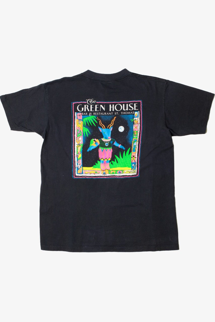 "The Green House" Neon Print Pocket T-Shirt
