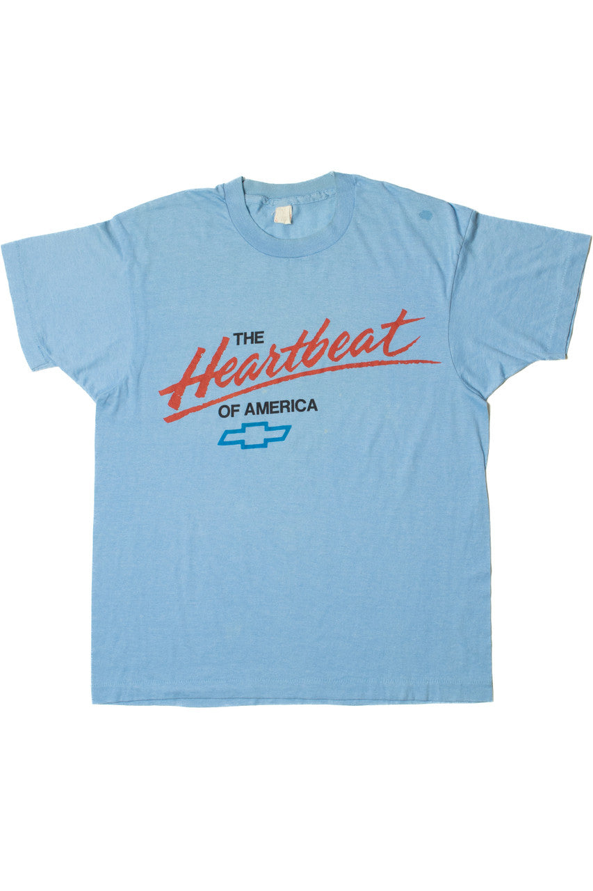 Vintage Chevrolet "The Heartbeat Of America" Logo T-Shirt