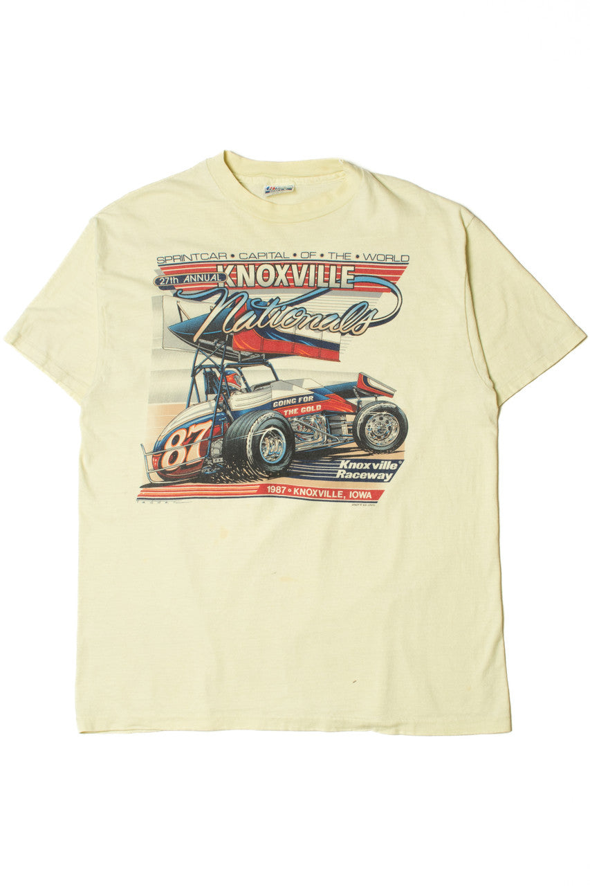 Vintage Knoxville Raceway Sprintcar Nationals Front/Back Print T-Shirt
