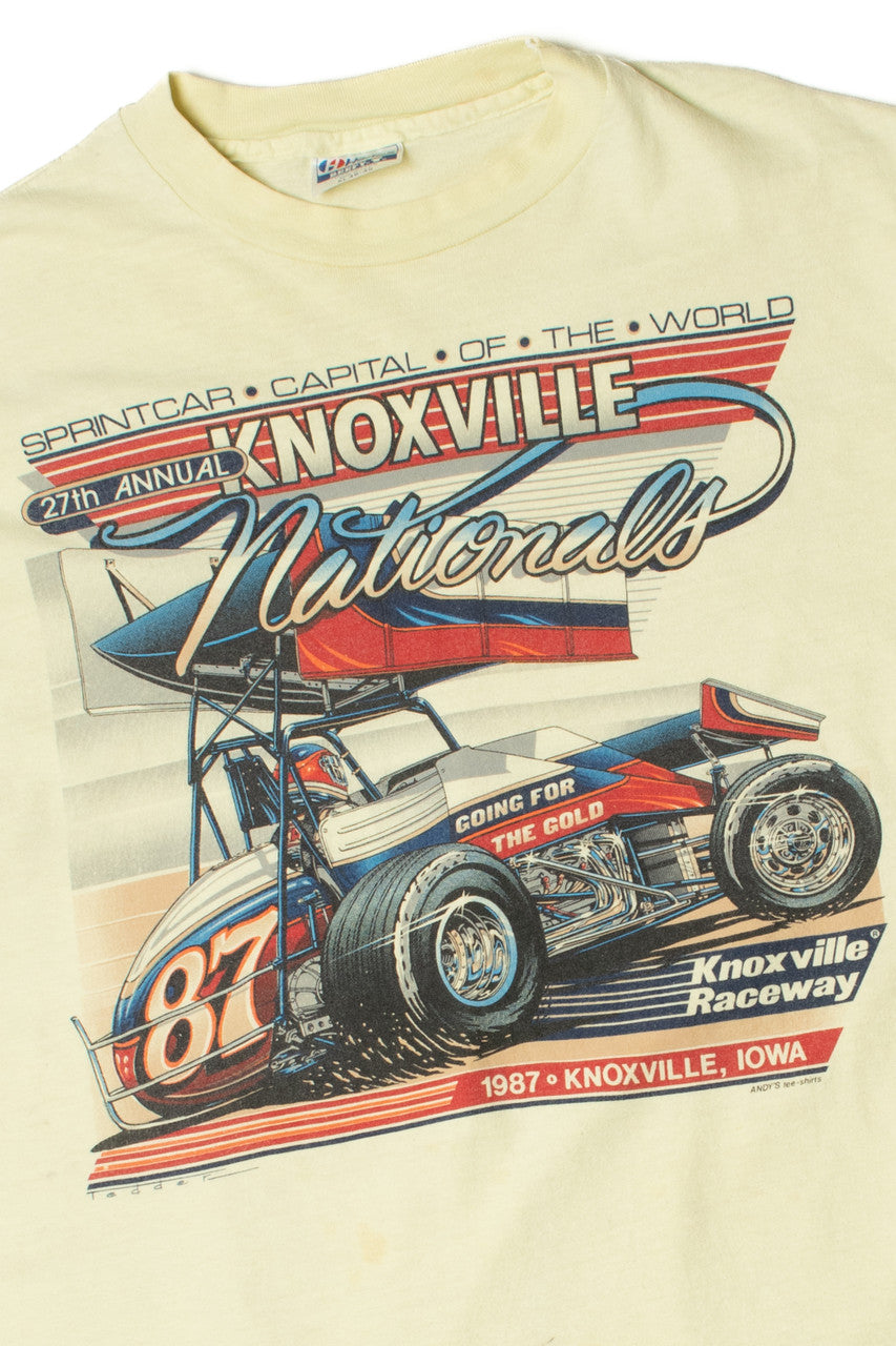 Vintage Knoxville Raceway Sprintcar Nationals Front/Back Print T-Shirt