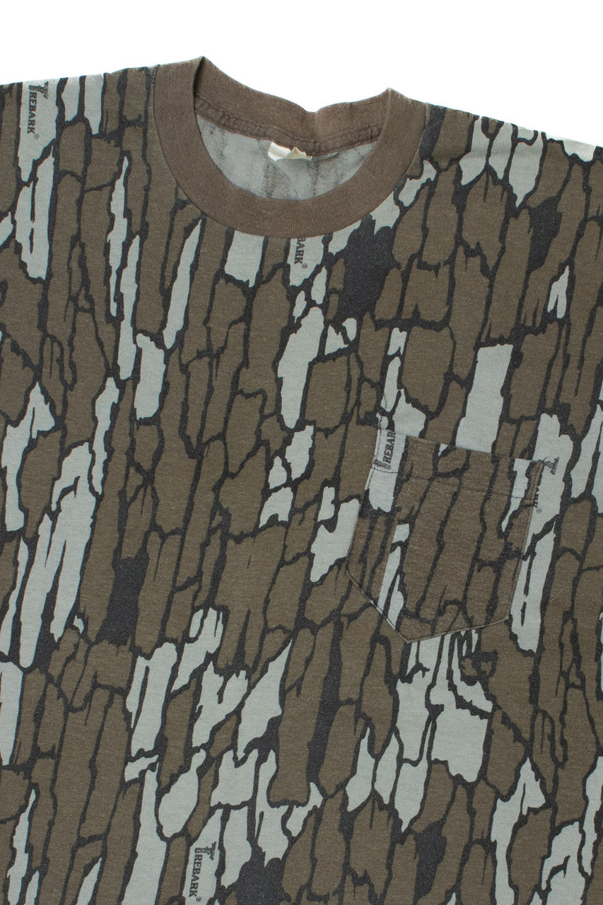 Vintage Trebark Camo Single Stitch Pocket T-Shirt