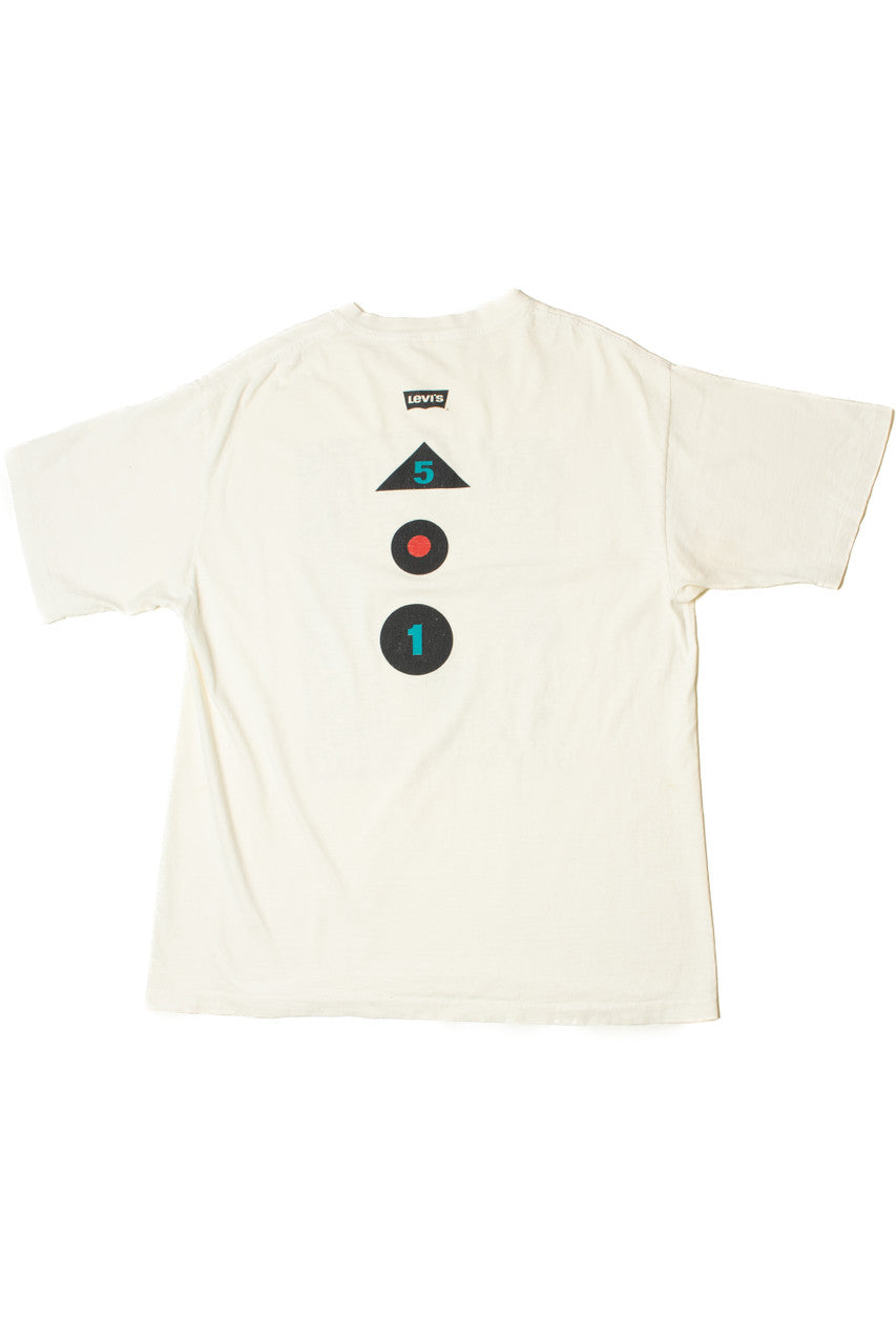 Vintage 1992 Levi's 501 Front/Back Single Stitch Graphic T-Shirt