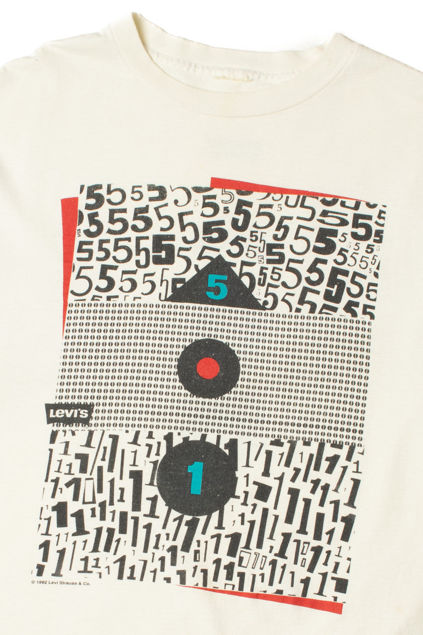 Vintage 1992 Levi's 501 Front/Back Single Stitch Graphic T-Shirt