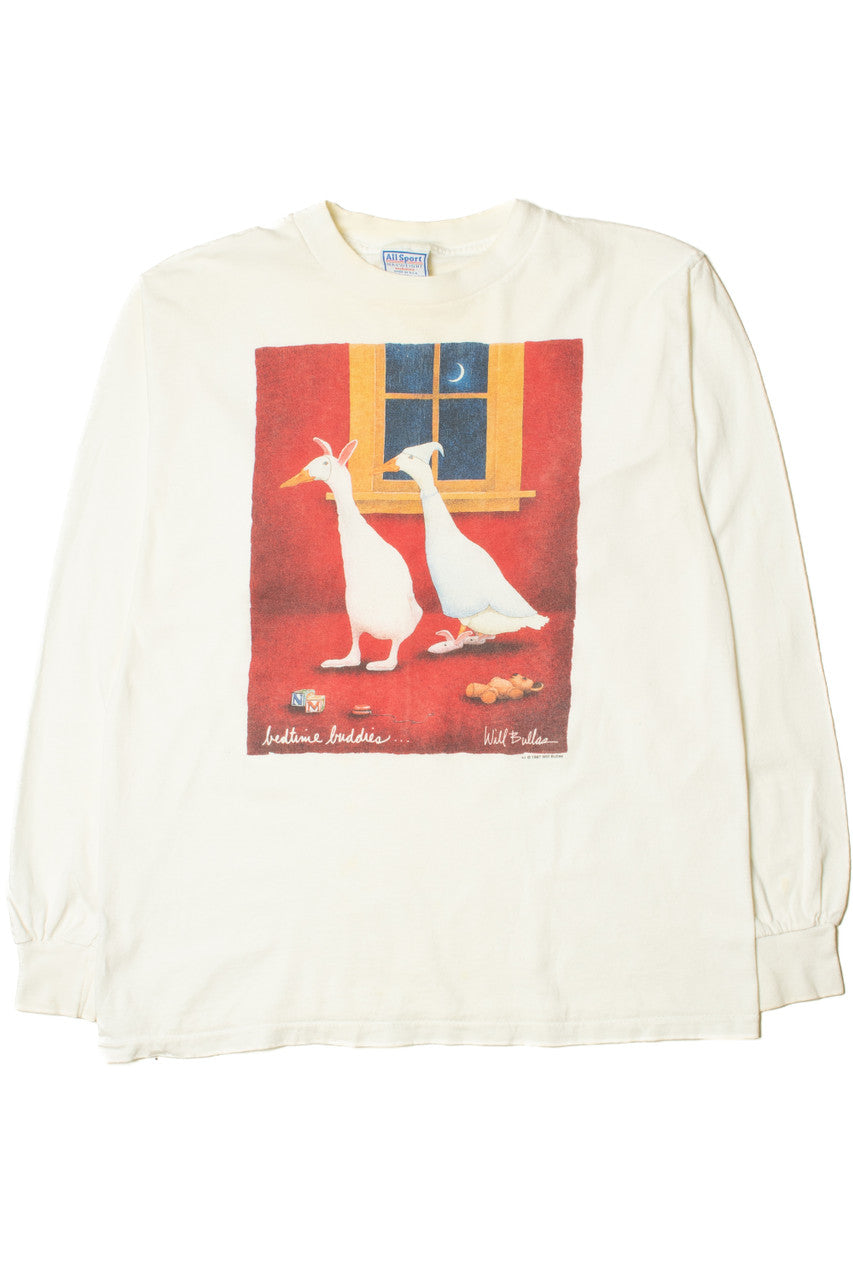 Vintage 1997 "Bedtime Buddies" Will Bullas Art Long Sleeve T-Shirt