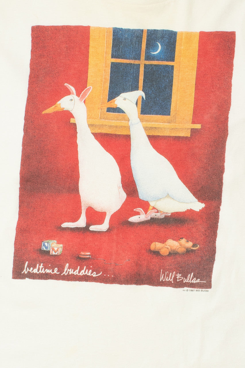 Vintage 1997 "Bedtime Buddies" Will Bullas Art Long Sleeve T-Shirt
