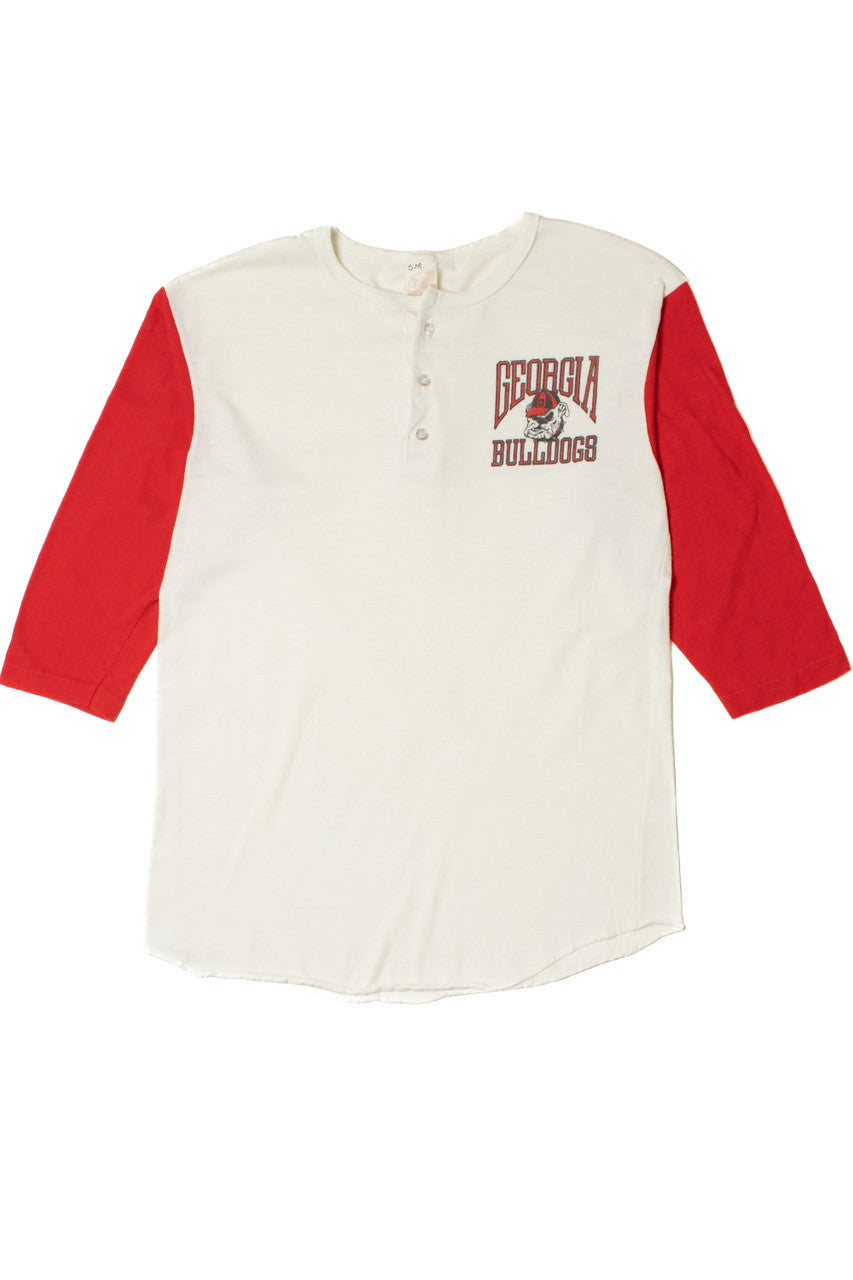 Vintage Georgia Bulldogs Mascot Henley T-Shirt