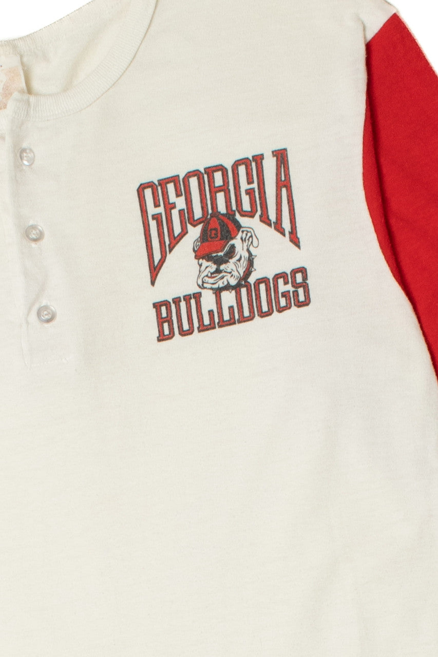 Vintage Georgia Bulldogs Mascot Henley T-Shirt
