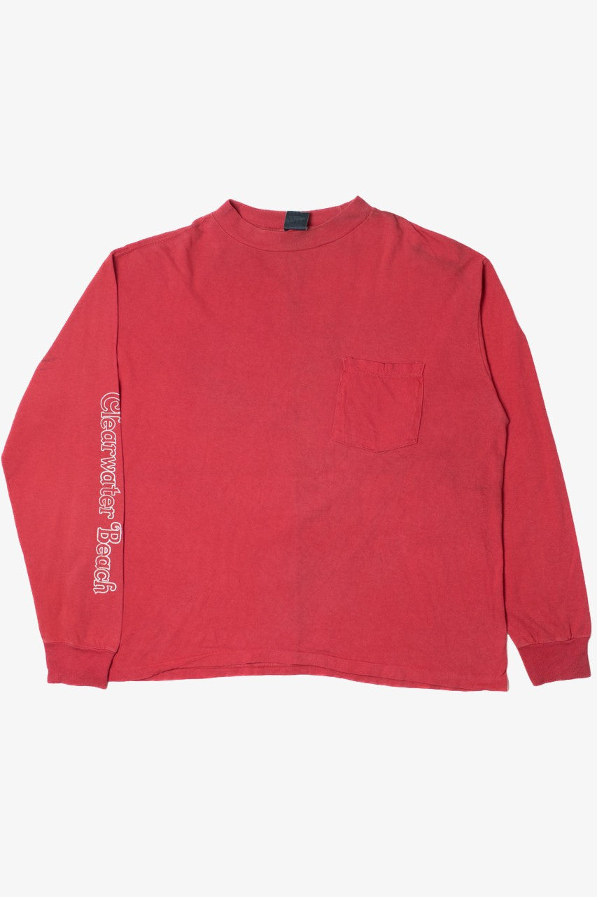 Vintage 1981 "Clearwater Beach" Sailing Graphic Long Sleeve T-Shirt