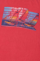 Vintage 1981 "Clearwater Beach" Sailing Graphic Long Sleeve T-Shirt