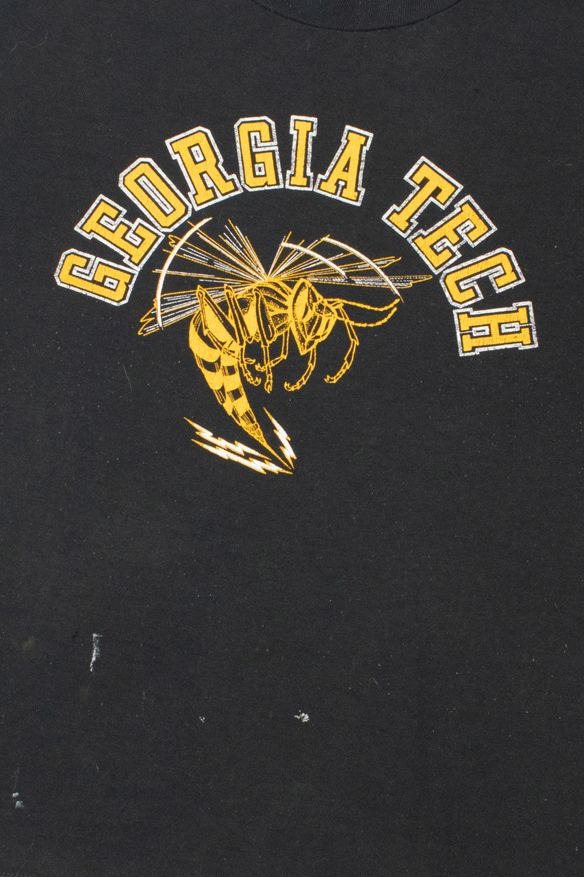 Vintage Distressed "Georgia Tech" Yellow Jackets Mascot T-Shirt