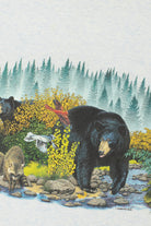 Vintage 1992 Wildlife Bears Landscape Front/Back Print T-Shirt
