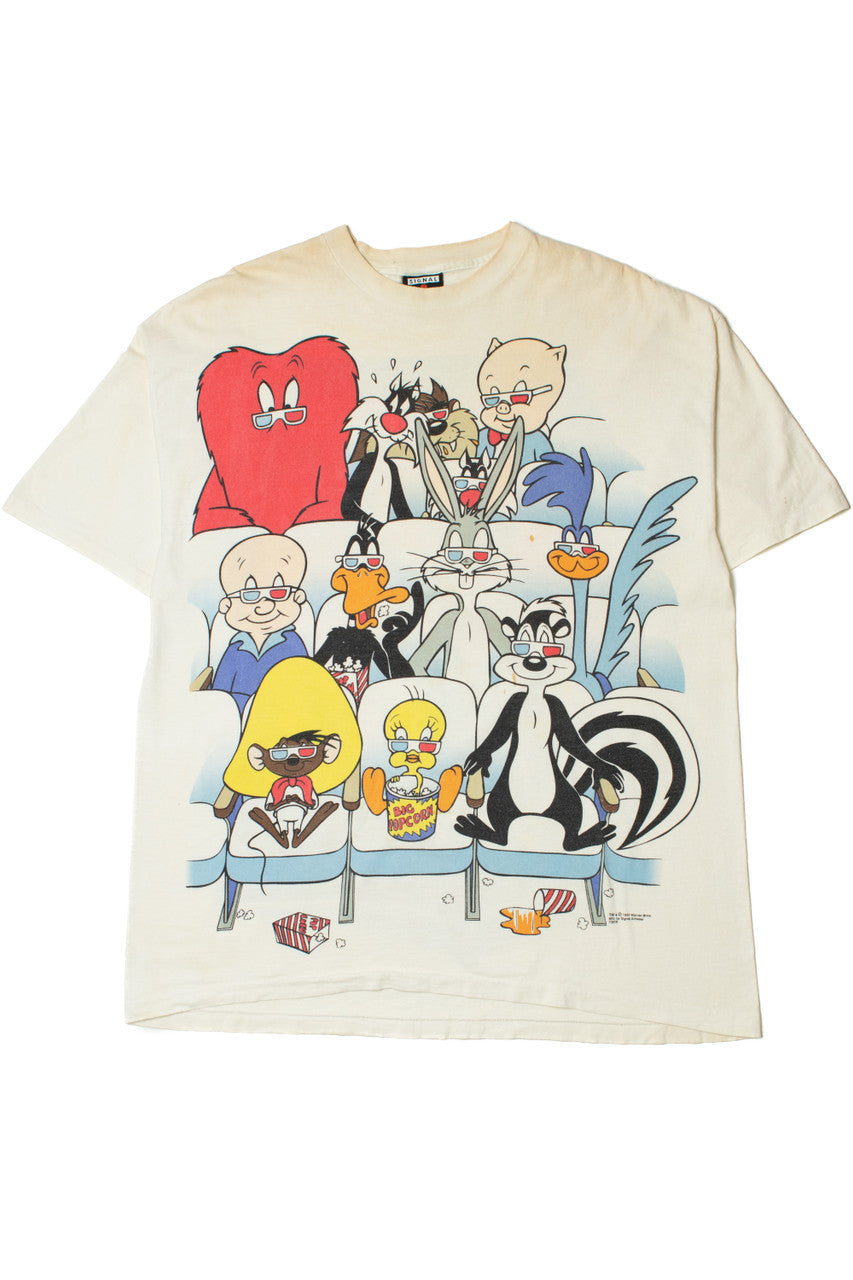 Vintage "Looney Tunes In 3-D" Front/Back Print T-Shirt