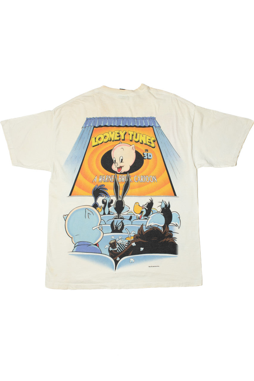 Vintage "Looney Tunes In 3-D" Front/Back Print T-Shirt