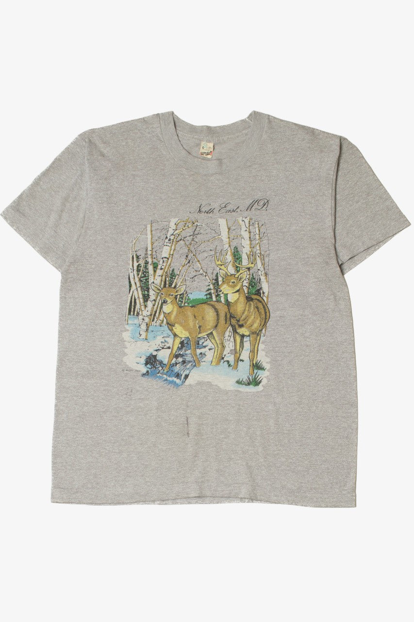 Vintage 1986 "North East, M.D." Deer Scene T-Shirt