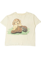 Vintage Puppy With Boot Front/Back Print T-Shirt