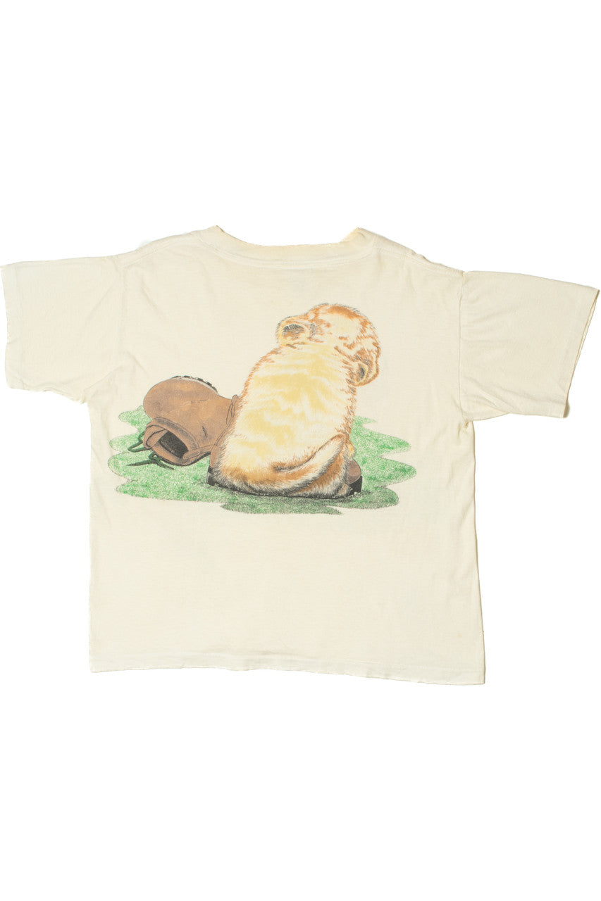 Vintage Puppy With Boot Front/Back Print T-Shirt