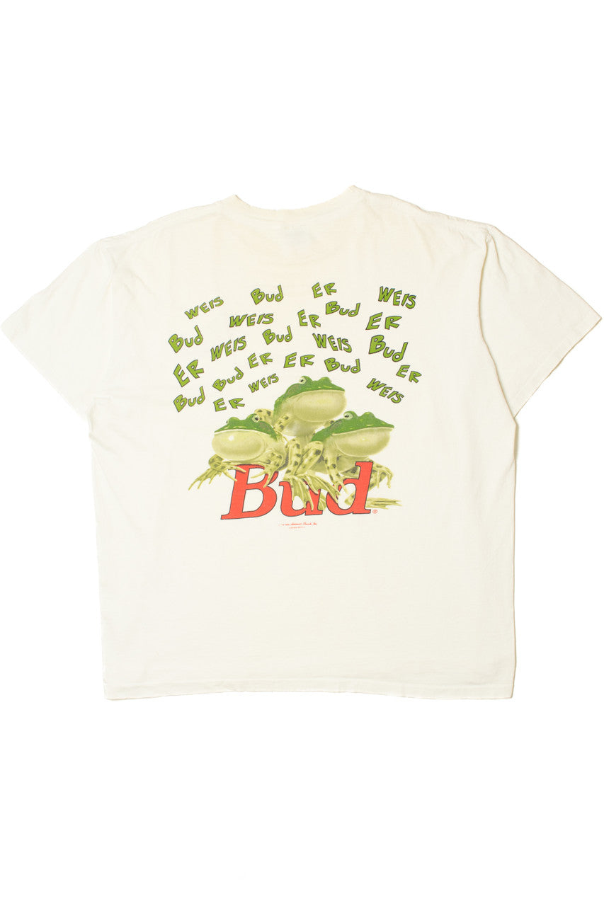 Vintage 1995 Budweiser Beer "Bud" Frog Trio T-Shirt