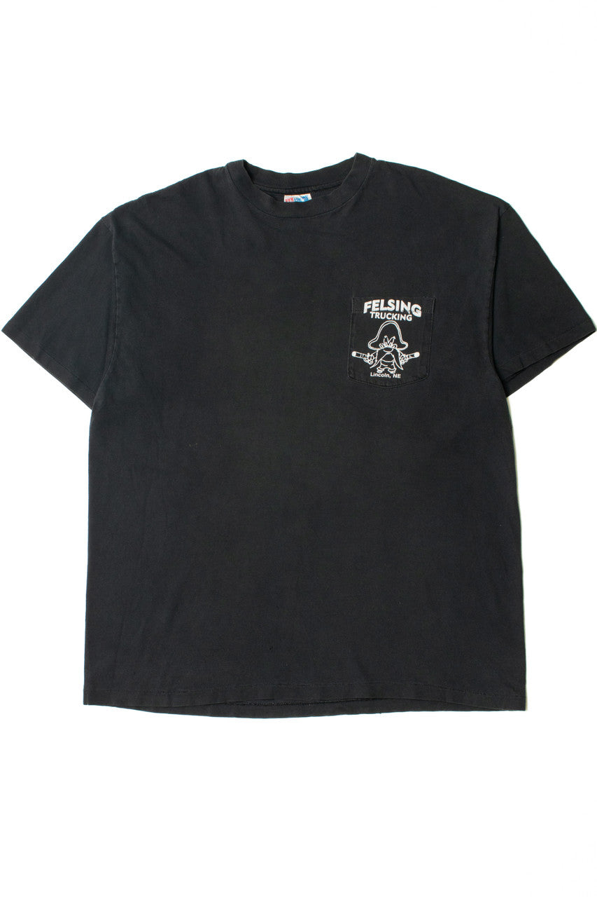 Vintage Ken Felsing Trucking Yosemite Sam Pocket T-Shirt