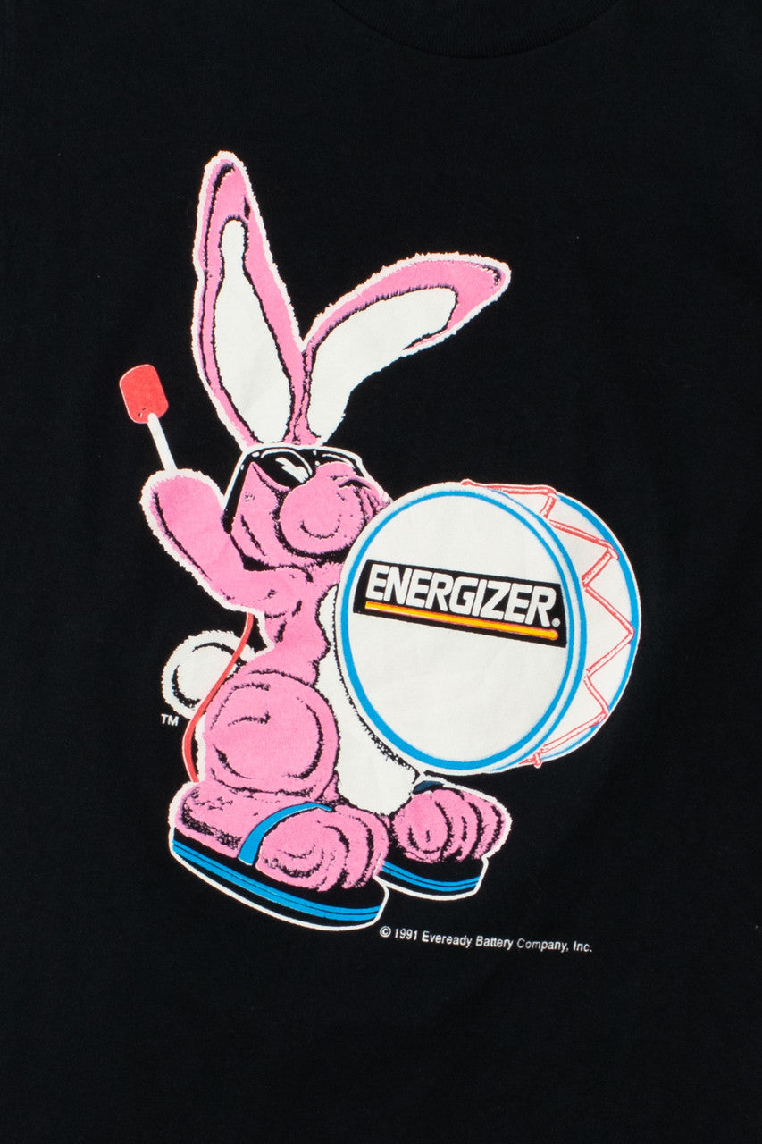 Vintage 1991 "Nothing Lasts Longer" Energizer Bunny Front/Back Graphic T-Shirt