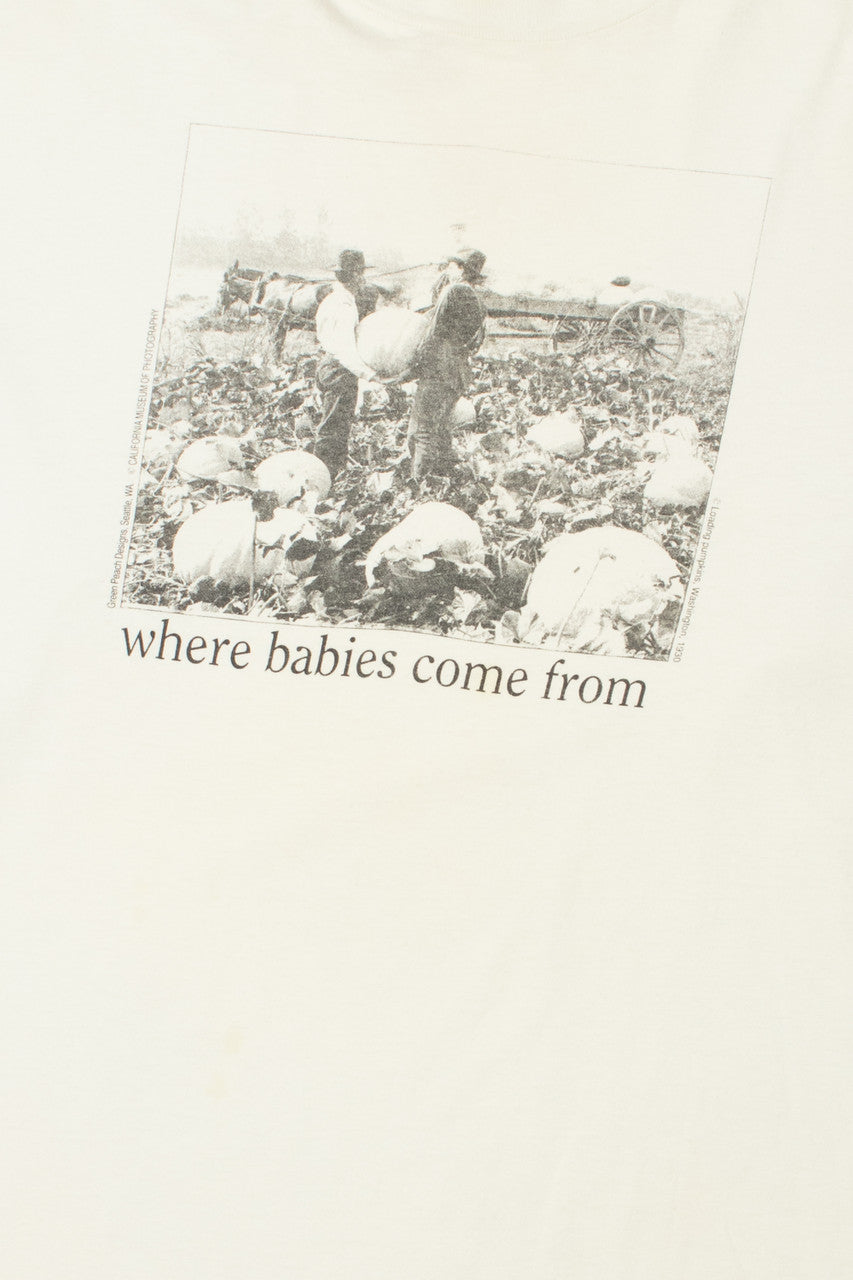 Vintage "Where Babies Come From" Pumpkin Patch Long Sleeve T-Shirt