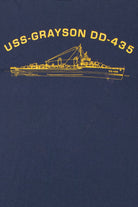 Vintage "USS-Grayson" US Navy Front/Back Print T-Shirt
