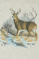 Vintage 1990 Deer In Snowy Woods Single Stitch T-Shirt
